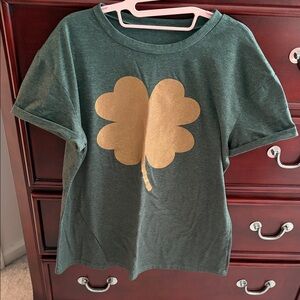 St. Patty's Day T-Shirt with Gold Shamrock